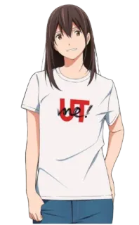 😋 me! anime, girl, t-shirt, casual, cartoon telegram sticker