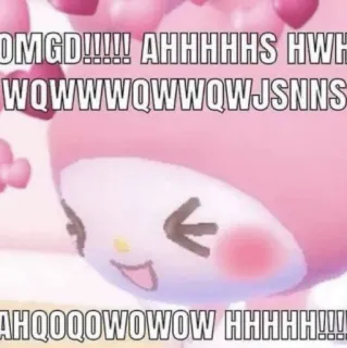 💖 My Melody OMGDD!!!! AHHHHHS HWHWQWWWQWQWQWJSNNSS AHQOQOWOWOW HHHHH!!!! Sanrio, kawaii, lindo, rosa telegram sticker