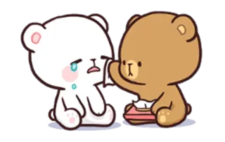 😢 crying, bear, sad, comfort, cartoon, friendship telegram sticker