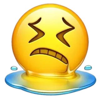 😩 Emoji, Tan chảy, Buồn, Đau khổ, Chán nản, Khóc, Cảm xúc, Vàng whatsapp sticker