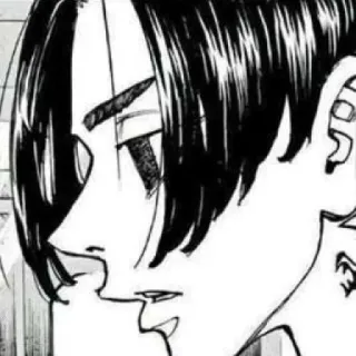 🗝 anime, manga, black and white, character, portrait telegram sticker
