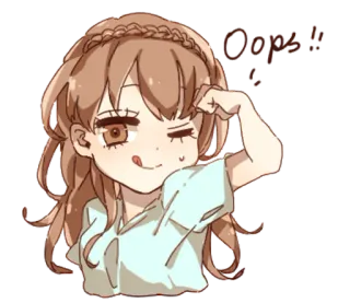 👩 Oops! Anime Mädchen, süß, Hoppla, lustig, Cartoon, Sticker telegram sticker