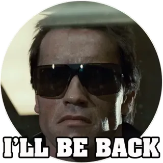 👋 Terminator I'LL BE BACK Terminator, Film, Arnold Schwarzenegger, Je reviendrai, Science-fiction, Robot telegram sticker