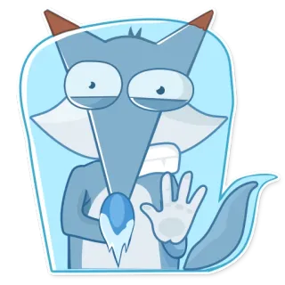 ⛄ Cartone animato, Animale, Volpe, Ghiaccio, Piangere telegram sticker