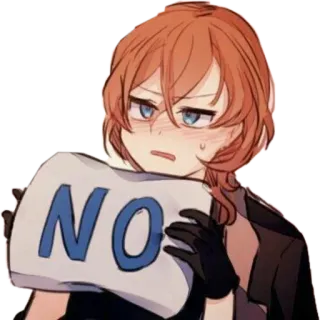 👎 NO Anime, Manga, Rejet, Non, Désapprobation telegram sticker