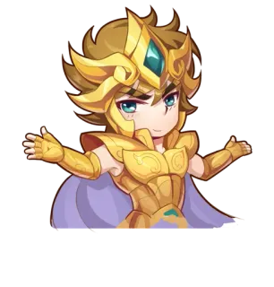 🙌 Anime, Personagem, Armadura, Ouro telegram sticker