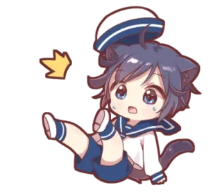 ⛸ อนิเมะ, แมว, จิบิ, น่ารัก, กะลาสี, มังงะ telegram sticker