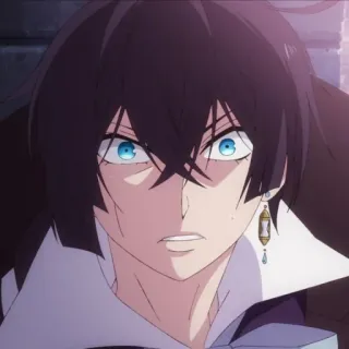 💎 animé, personnage, homme, yeux bleus, dessin animé telegram sticker