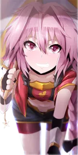 😏 Astolfo Fate/Apocrypha Anime, Mangá, Cabelo rosa, Trap telegram sticker