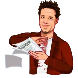 💰 NEWSBEAM Nachrichten, Zeitung, Mann, Cartoon, Lesen telegram sticker