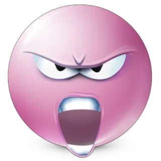 🫥 生气, 表情符号, 喊叫, 脸, 粉色 telegram sticker