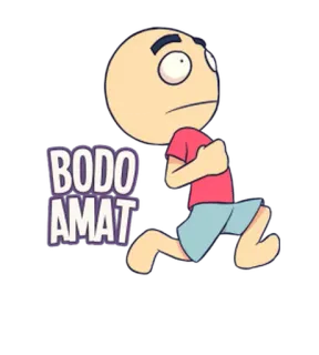 🏃 BODO AMAT Desenho animado, Indonésio, Tanto faz, Expressão, Personagem telegram sticker