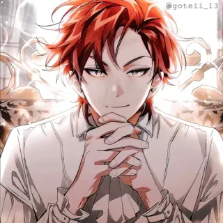 🍷 anime, mangá, cabelo ruivo, retrato, homem telegram sticker
