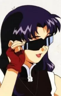 😎 Misato Katsuragi Neon Genesis Evangelion Anime, Personnage, Misato Katsuragi, Neon Genesis Evangelion, Eva telegram sticker