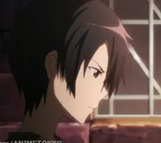 ⚔ Kirito Sword Art Online anime, sword art online, kirito, character, black hair, video game telegram sticker