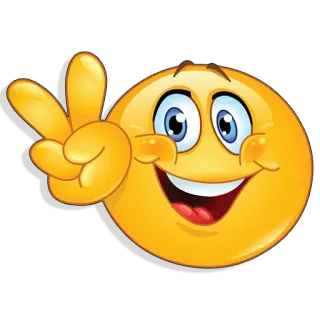 ✌️ Emoji, Smiley, Paz, Amarelo, Feliz telegram sticker