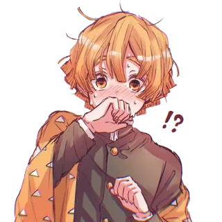 😳 Zenitsu Agatsuma Demon Slayer Anime, Manga, Thanh Gươm Diệt Quỷ, Zenitsu Agatsuma, Sợ hãi, Xấu hổ telegram sticker