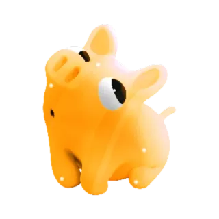 🙄 cochon, animal, sticker, dessin animé telegram sticker