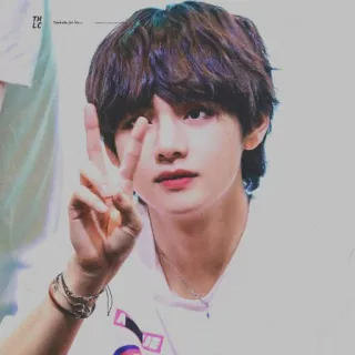 👽 V kpop, v, bts, k-pop, idol, coreano, cantante, paz whatsapp sticker