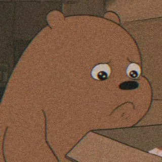 🧃 Grizz We Bare Bears cartoon, bear, sad, Grizz, We Bare Bears whatsapp sticker