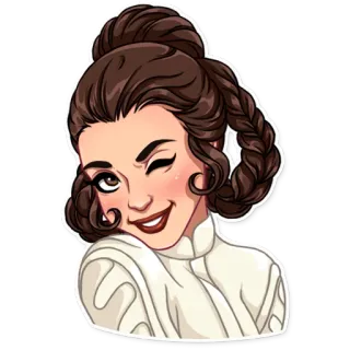 😉 Princess Leia Star Wars Звездные войны, Принцесса Лея, фильм, научная фантастика, космическая опера, персонаж telegram sticker