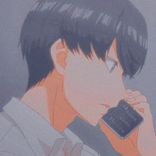 🔮 Anime, Personaggio, Telefono, Comunicazione, Ragazzo whatsapp sticker