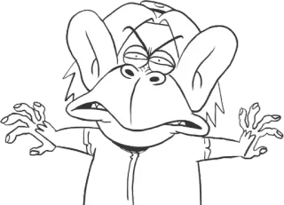 🐵 cartoon, monster, angry, creature, illustration, character telegram sticker