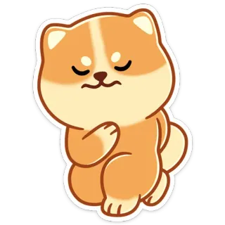 😒 chien, mignon, animal, kawaii, autocollant, dessin animé telegram sticker