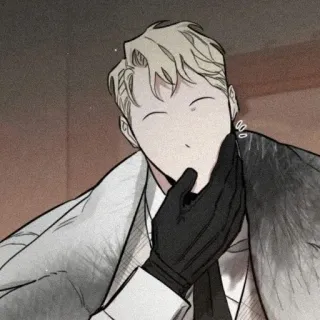🥂 mężczyzna, blondyn, rękawiczki, anime, manga, sztuka, ilustracja, portret telegram sticker
