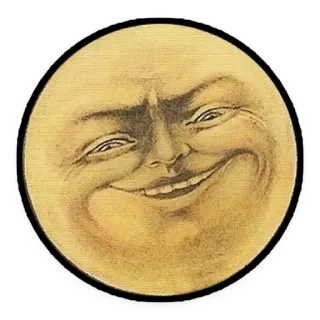 😀 Луна, Лицо, Винтаж, Жуткий, Небесный, Улыбающийся telegram sticker