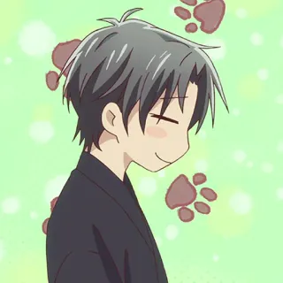 🐺 anime, cartoon, boy, smile, cute telegram sticker