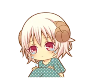 😭 Chibi, Anime, Chorando, Triste, Fofo, Chifres telegram sticker
