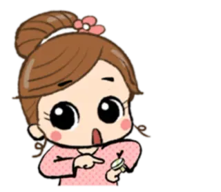 ⌚ Desenho animado, Mulher, Menina, Apontando, Relógio, Fofo telegram sticker