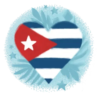 ❤️ Cuba, Cuban flag, heart, flag, country telegram sticker
