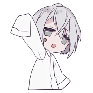 🙋 Anime, Chibi, Cartoon, Slaperig, Schattig, Personage telegram sticker