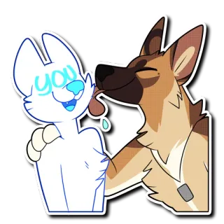 👅 you zwierzęta, pies, kot, słodkie, przyjaźń telegram sticker