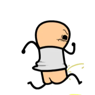 💦 การ์ตูน, วิ่ง, คนไม้ขีด, ตลก telegram sticker