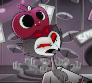 😠 Stolas Helluva Boss Kreskówka, Helluva Boss, Stolas, Sowa, Animacja, Naklejka telegram sticker