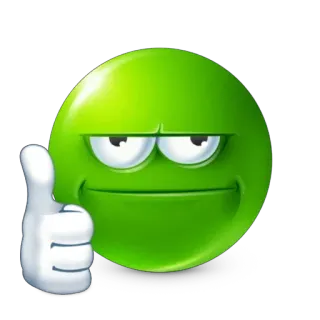 👍 emoji, green, thumbs up, approval, like, positive, cartoon, expression telegram sticker