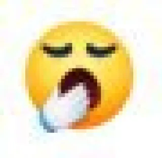 🥱 emoji, sick, cough, face, yellow whatsapp sticker