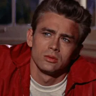 〰 James Dean Schauspieler, Filmstar, 1950er, gutaussehend, Promi, Klassiker, Rebell, Film whatsapp sticker