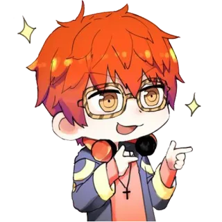 ✨ 707 Mystic Messenger anime, chibi, character, mystic messenger, 707 telegram sticker