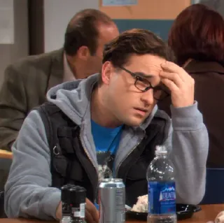 🤕 Leonard Hofstadter The Big Bang Theory leonard hofstadter, the big bang theory, sitcom, television, stressed telegram sticker