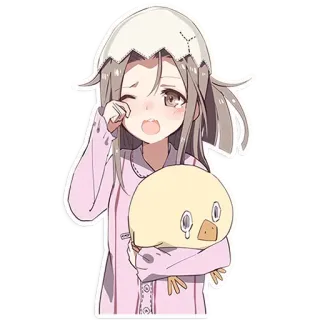 ✨ Anime, Dziewczyna, Laska, Płacząca, Kreskówka, Postać, Naklejka telegram sticker