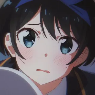 🙁 Anime, Hoạt hình, Ảnh động, Nhân vật, Cô gái, Chân dung whatsapp sticker