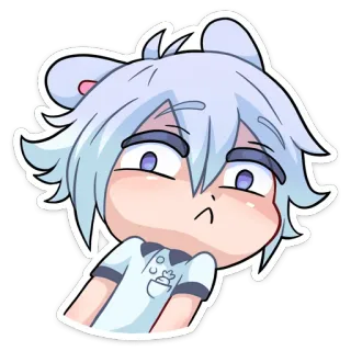 😮 Anime, Chibi, Mignon, Autocollant, Dessin animé, Personnage, Art numérique telegram sticker