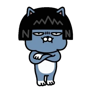 💬 gato, dibujos animados, animal, pegatina, gris telegram sticker