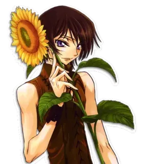 🌻 anime, flower, character, sunflower telegram sticker