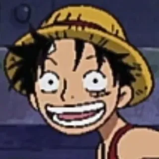 😀 Monkey D. Luffy One Piece Anime, One Piece, Luffy, Desenho animado, Pirata, Chapéu de palha telegram sticker