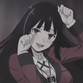 🤑 Yumeko Jabami Kakegurui Anime, Kakegurui, Yumeko Jabami, Jeux d'argent, Manga, Uniforme scolaire, Fanart whatsapp sticker
